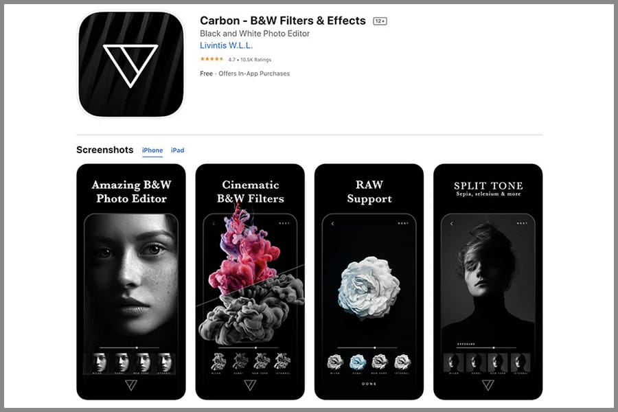 ابزار ادیت آیفون: Carbon