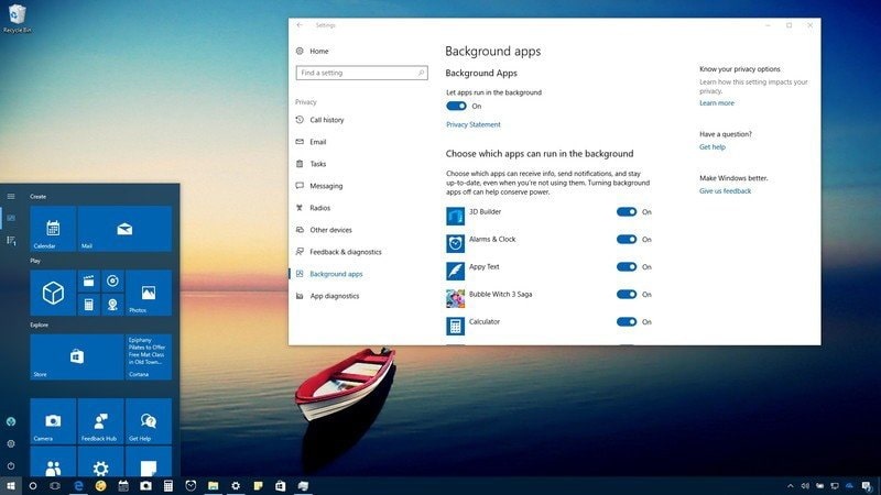افزایش سرعت ویندوز 10 با غیر فعال کردن برنامههای پسزمینه