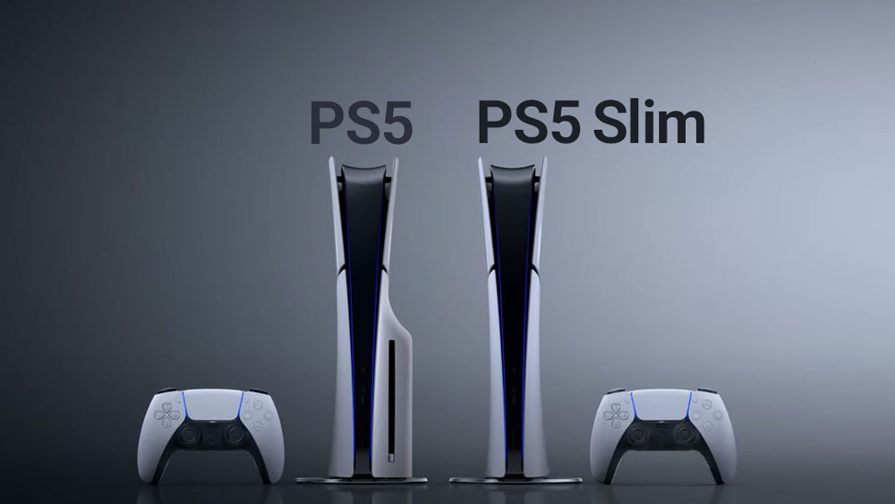 مقایسه ظاهر PS5 و PS5 slim,