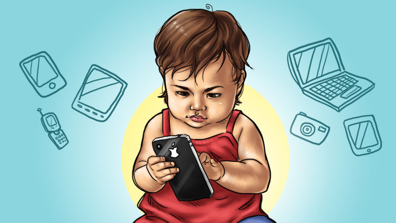 اعتیاد کودک به موبایل