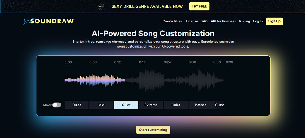 هوش مصنوعی SOUNDRAW با رابط بصری قابل تنظیم