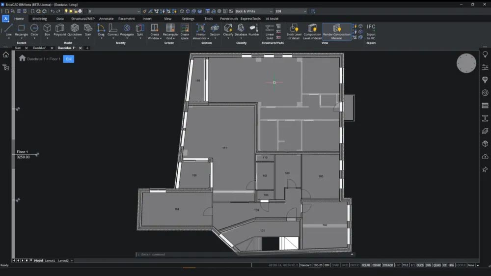 هوش مصنوعی BricsCAD BIM