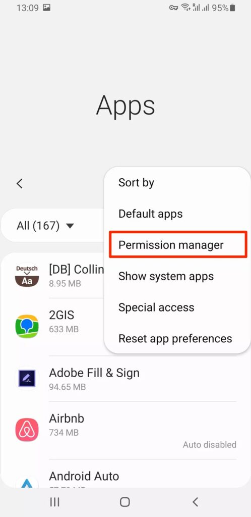 مدیریت دسترسی برنامه‌ها (Application access) 2