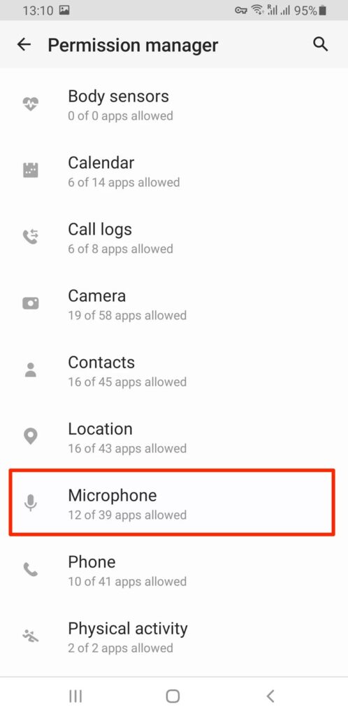 مدیریت دسترسی برنامه‌ها (Application access) 3