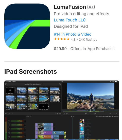 برنامه LumaFusion (iOS)