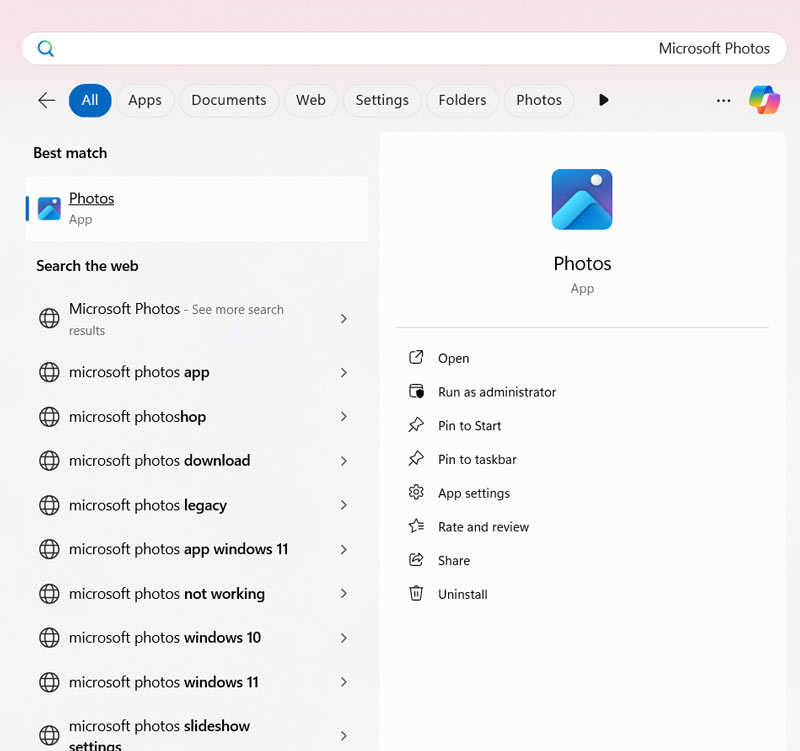 نرم‌افزار Microsoft Photos: دسترسی به تمام عکس‌ها
