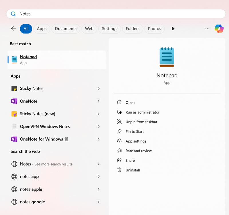 نرم‌افزار Notepad: پردازش ساده متن با تب‌ها