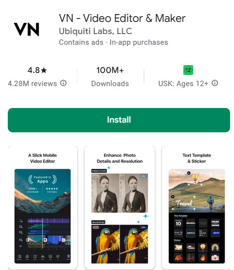برنامه VN Video Editor