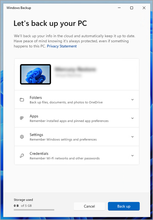 نرم‌افزار Windows Backup: پشتیبان‌گیری خودکار