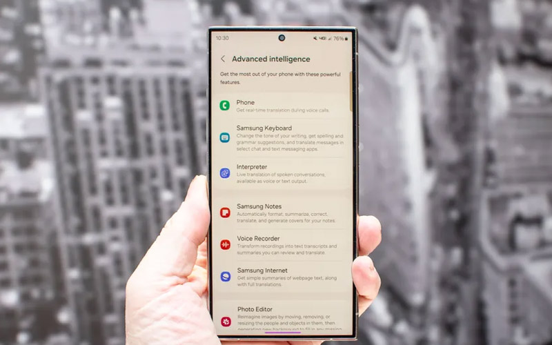 نرم‌افزار Galaxy S24 Ultra