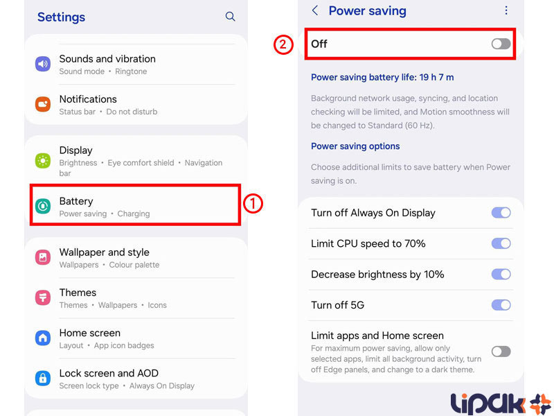 استفاده ازPower-saving-mode