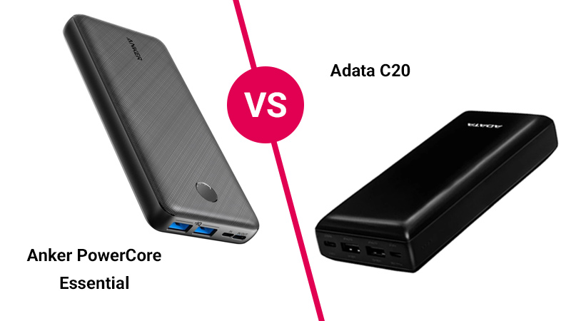 پاور بانک Adata C20 در برابر Anker PowerCore Essential