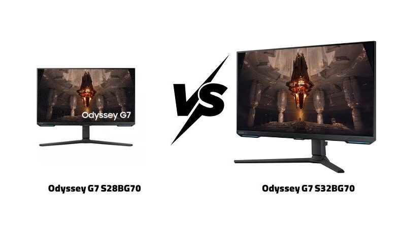 مقایسه مانیتور سامسونگ Odyssey G7 S32BG70 با Odyssey G7 S28BG70