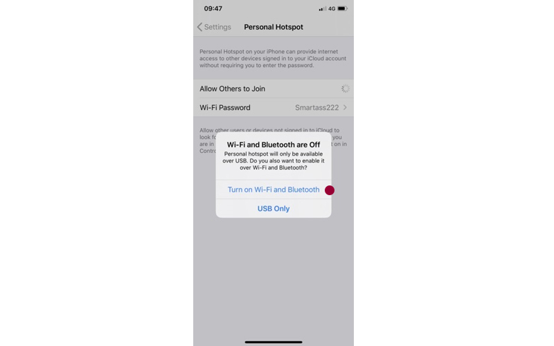 فعال کردن Hotspot در آیفون 4