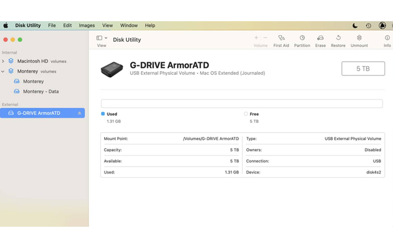 نحوه باز کردن Disk Utility