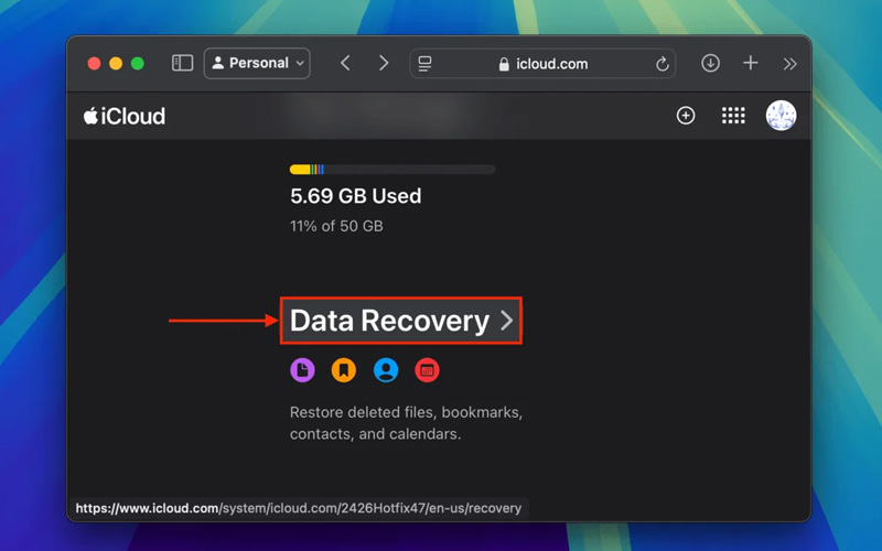 استفاده از ابزار بازیابی داده iCloud گام دوم 