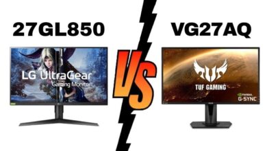 مقایسه مانیتور ایسوس XG27ACS با ال‌جی 27GP850