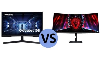 مقایسه مانیتور شیائومی G34WQi 34 با سامسونگ Odyssey G5