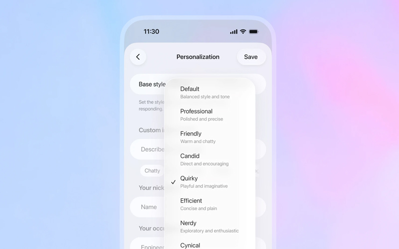 شخصی‌سازی چت‌جی‌پی‌ تی