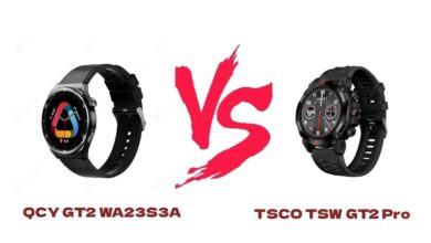 مقایسه ساعت هوشمند QCY GT2 WA23S3A و TSCO TSW GT2 Pro|بدنه QCY GT2 WA23S3A از آلیاژ زینک||