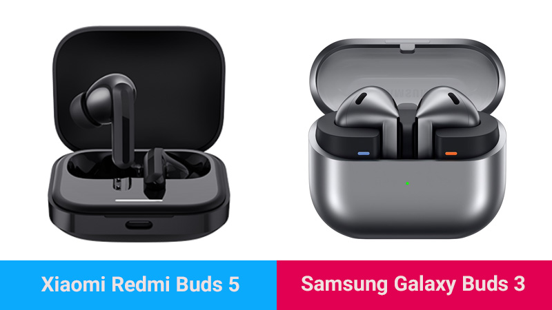 مقایسه هندزفری شیائومی Redmi Buds 5 با سامسونگ Buds 3