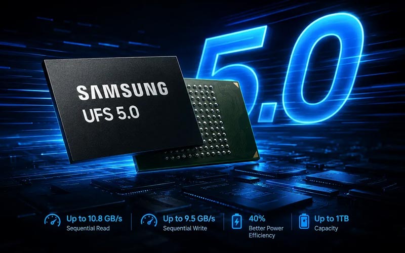 حافظه UFS 5.0 سامسونگ؛ سرعتی نزدیک به SSD در گوشی‌های هوشمند