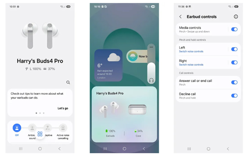 امکانات هوشمند Galaxy Buds 4 Pro