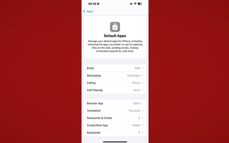 تغییر برنامههای پیشفرض