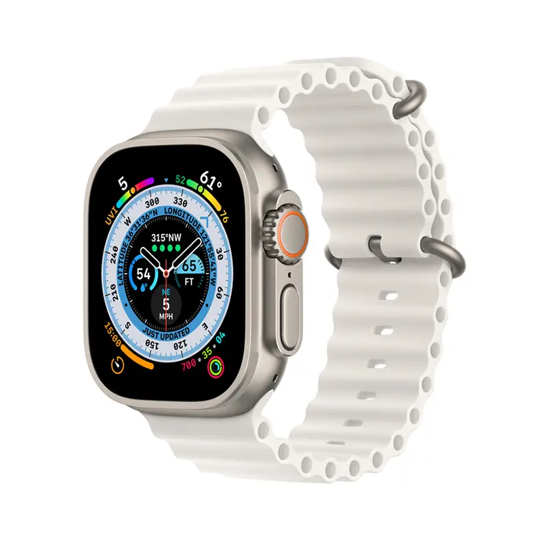 ساعت هوشمند اپل مدل اولترا سفید با بند ocean