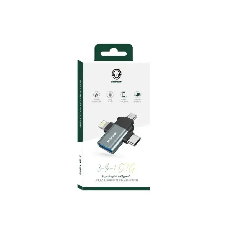 جعبه تبدیل OTG 3در 1 green lion