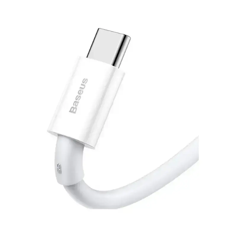 سر تایپ سی  Baseus Superior Fast Charging Cable USB-A To USB-C 66W رنگ سفید