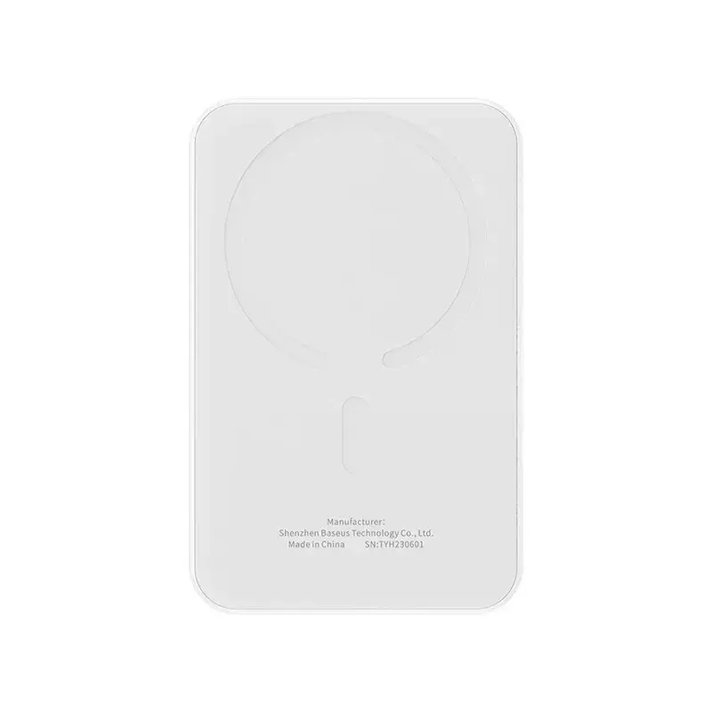 پاور بانک بی سیم مگنتی باسئوس مدل Magnetic Mini Wireless 20w با ظرفیت 5000 میلی‌آمپر ساعت