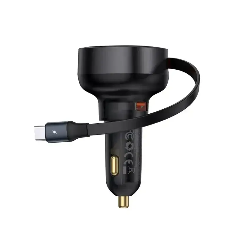 Baseus Enjoyment Pro Car Charger U+Retractable Type-C Cable 60W 1