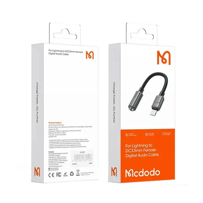 تبدیل مک دودو مدل McDodo CA-501 Lightning to AUX (Jack DC3.5mm)-2