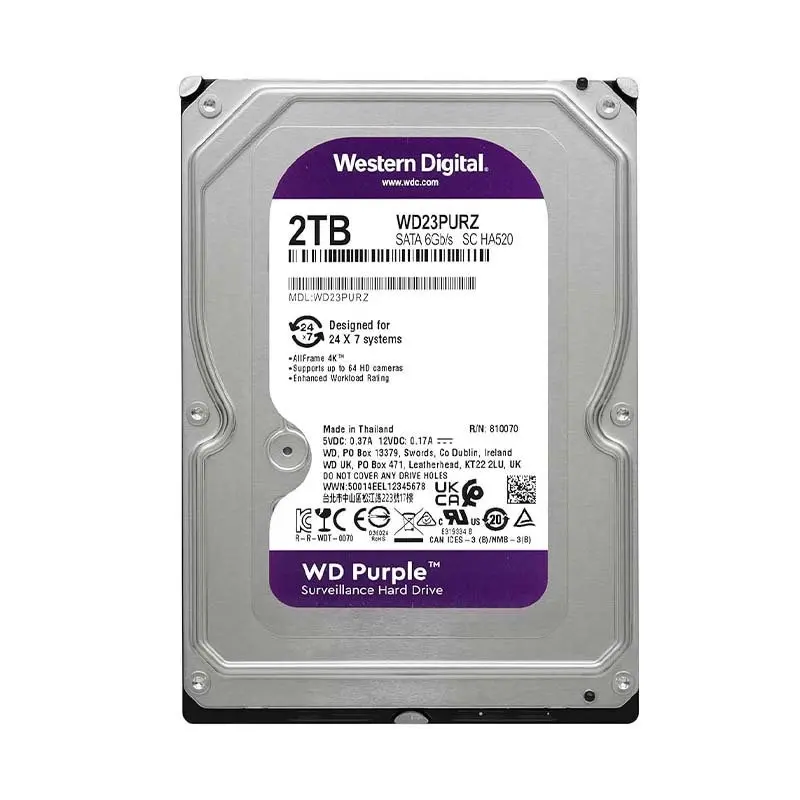 هارد اچ دی دی اینترنال وسترن مدل WD Purple با ظرفیت 2 ترابایت - 7