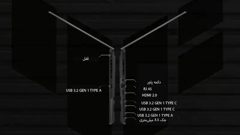 پورت های لپ تاپ ایسوس مدل FA507NVR-LP008