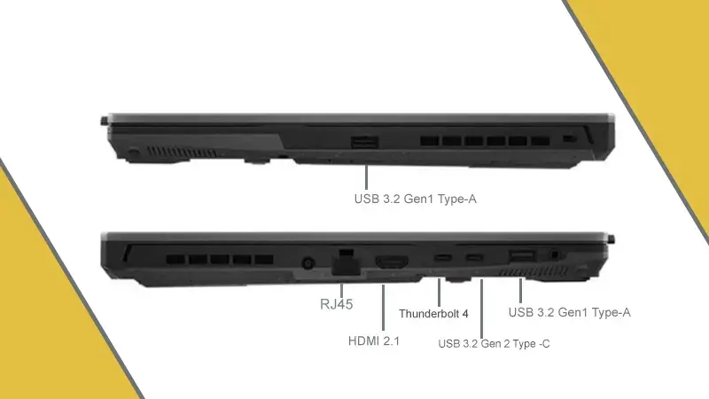 پورتهای لپتاپ ایسوس مدلFX507ZV-F15.I74060