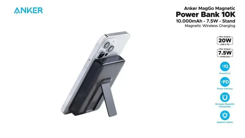 ویژگی‌های پاوربانک مغناطیسی انکر مدل MagGo Powerbank -A1652