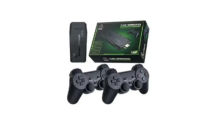 کنسول بازی بی‌سیم مدل 4K Game Stick Lite به همراه دو دسته‌ی بازی