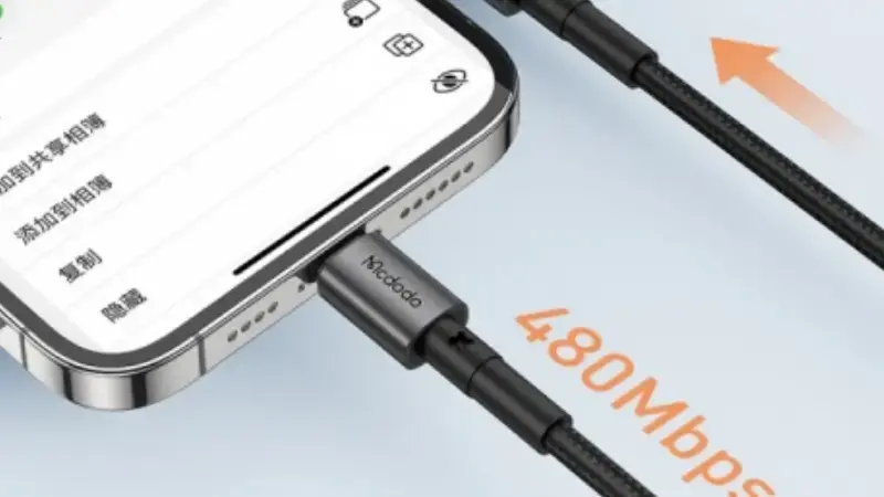 سرعت انتقال کابل شارژ Type-C To Lightning CA-2850
