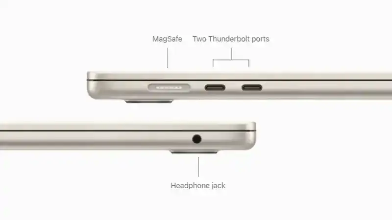 لپ تاپ 13.6 اینچی اپل مدل Apple MacBook Air A3113 MRXP3LL/A M3-8GB-512SSD Apple MacBook Air A3113 MRXP3LL/A M3/8GB/512SSD 4 پورت های ورودی مک بوک ایر
