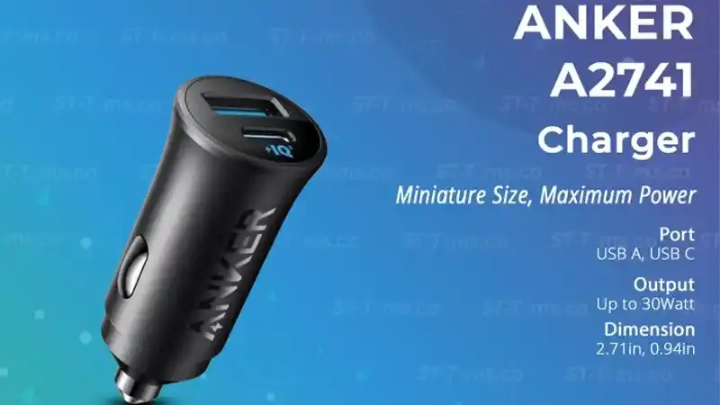 شارژر فندکی anker car charger 30w 2 ports-a2741