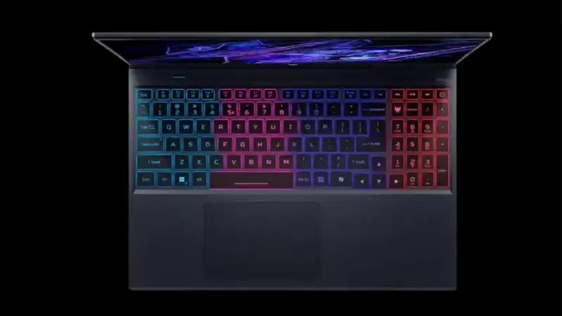 نورپرداز RGB صفحه نمایش طراحی لپتاپ گیمینگ 16 اینچی ایسر مدل Predator Helios NEO