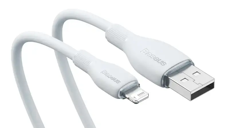 کابل شارژ USB to iP باسئوس مدل Pudding Series با طول 2متر 2.4 آمپر