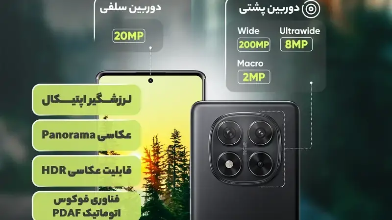 دوربین موبایل شیائومی مدل Redmi Note 14 Pro 5G با ظرفیت 512GB و رم 12GB