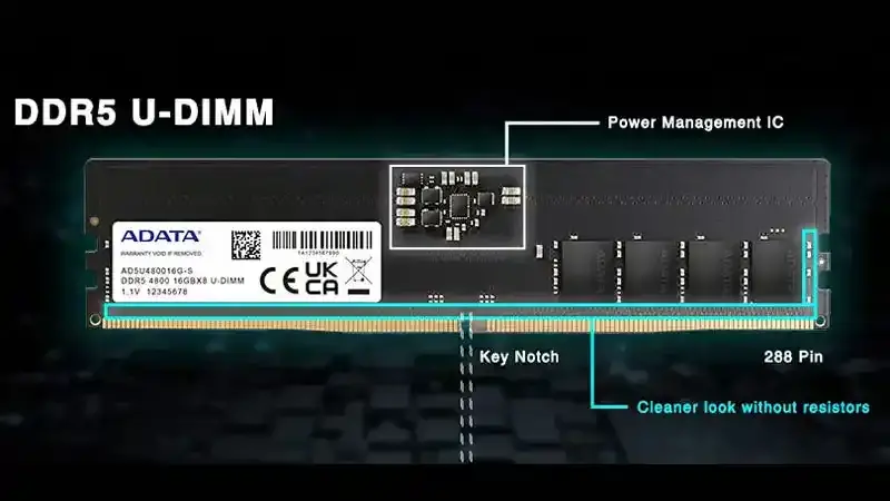 مشخصات و ویژگیهای رم دسکتاپ ای دیتا مدل DDR5 4800MHz S U-DIMM