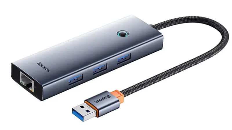 هاب 4 پورت باسئوس مدل Baseus UltraJoy Type-A to USB3.0+RJ45