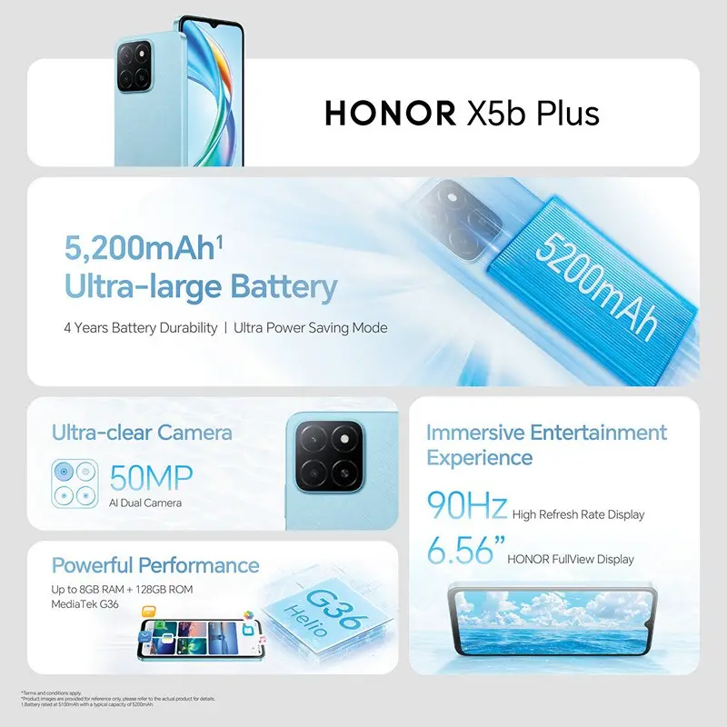 ویژگی های گوشی Honor X5b Plus