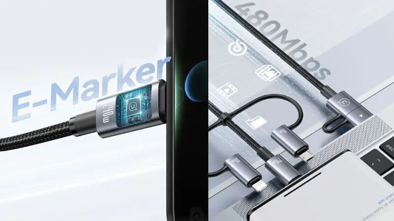 ویژگی های کابل شارژ 6in1 یوسمز مدل US-SJ738 با طول 2 متر توان 240 وات