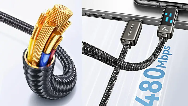 نقد و بررسی کابل شارژ USB-C to USB-C یوسمز مدل US-SJ744 با طول 1.2 متر توان 100 وات